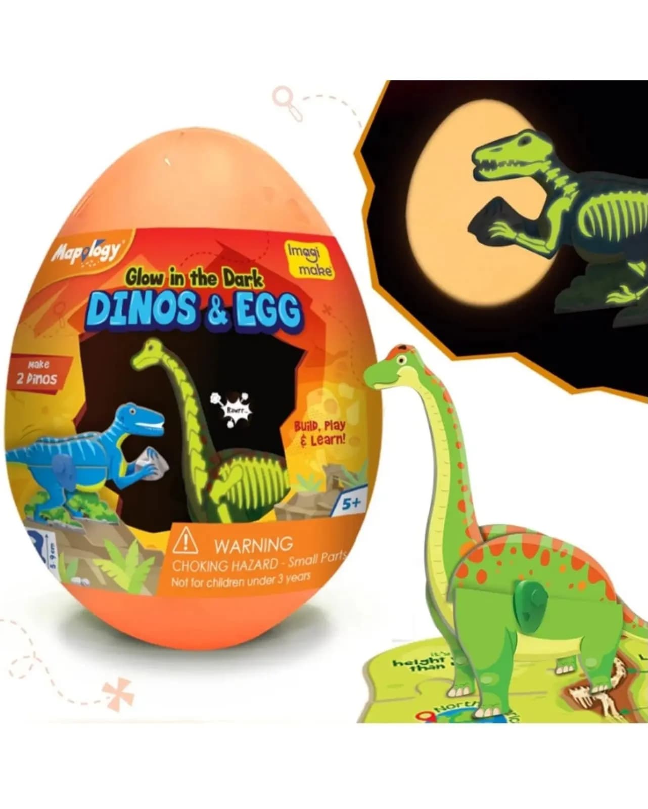 Imagimake - Mapology Glow in The Dark Dinos & Egg