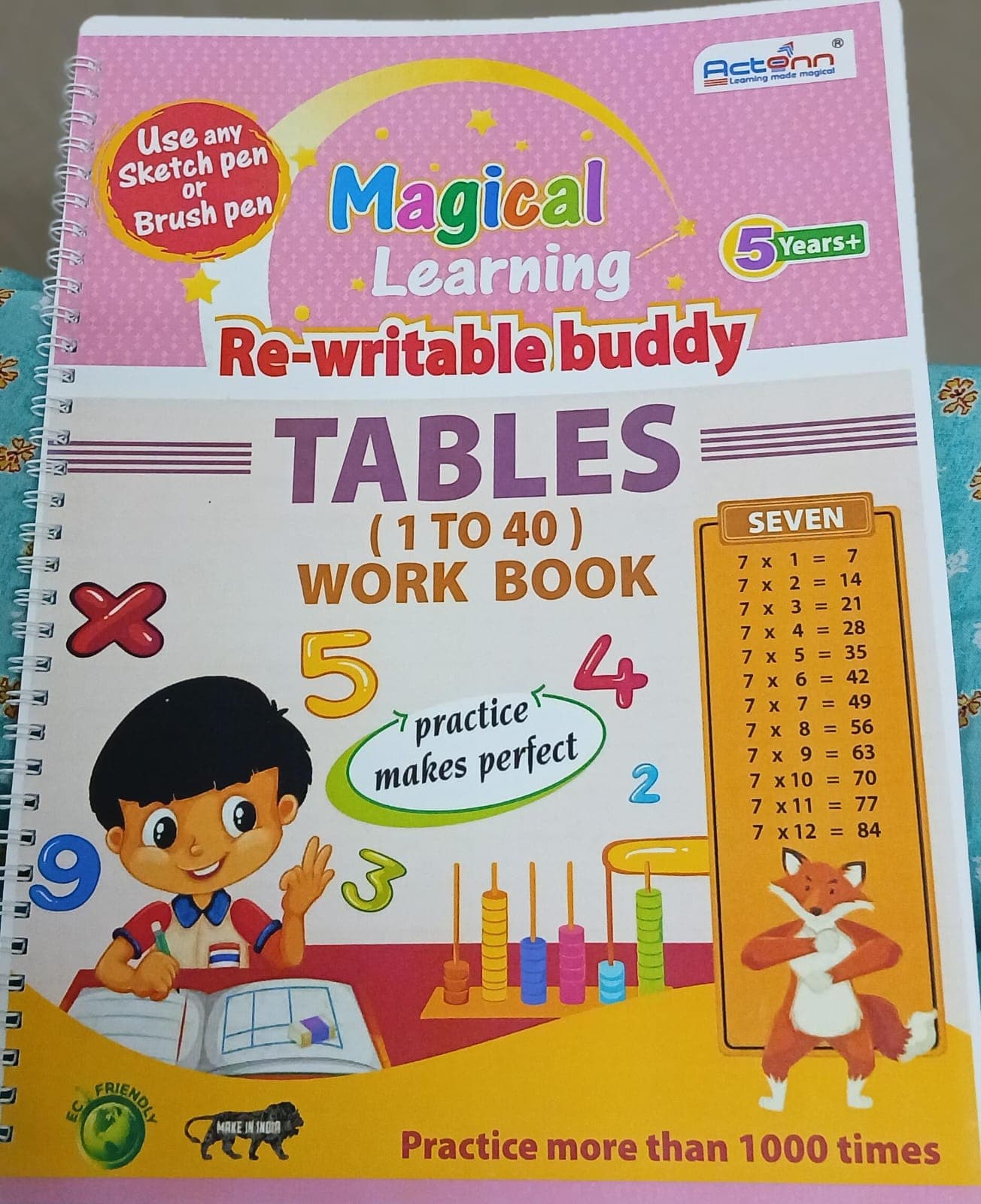 Re- writable Tables Book from 1 to 40 Tables